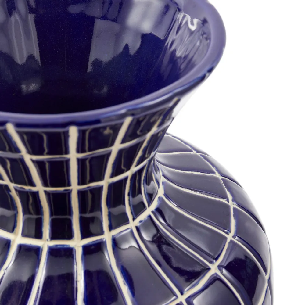 Keramikvase HAMAM S dunkelblau Ø30xH40 cm