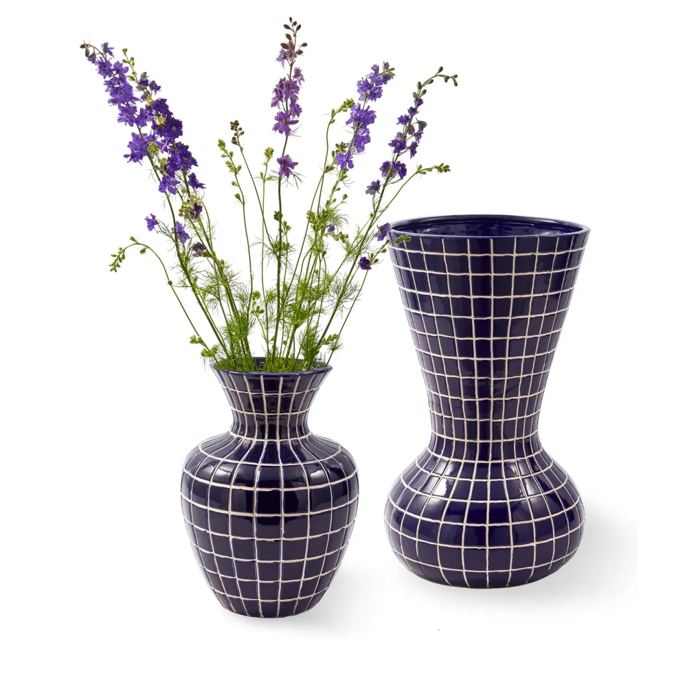 Keramikvase HAMAM S dunkelblau Ø30xH40 cm