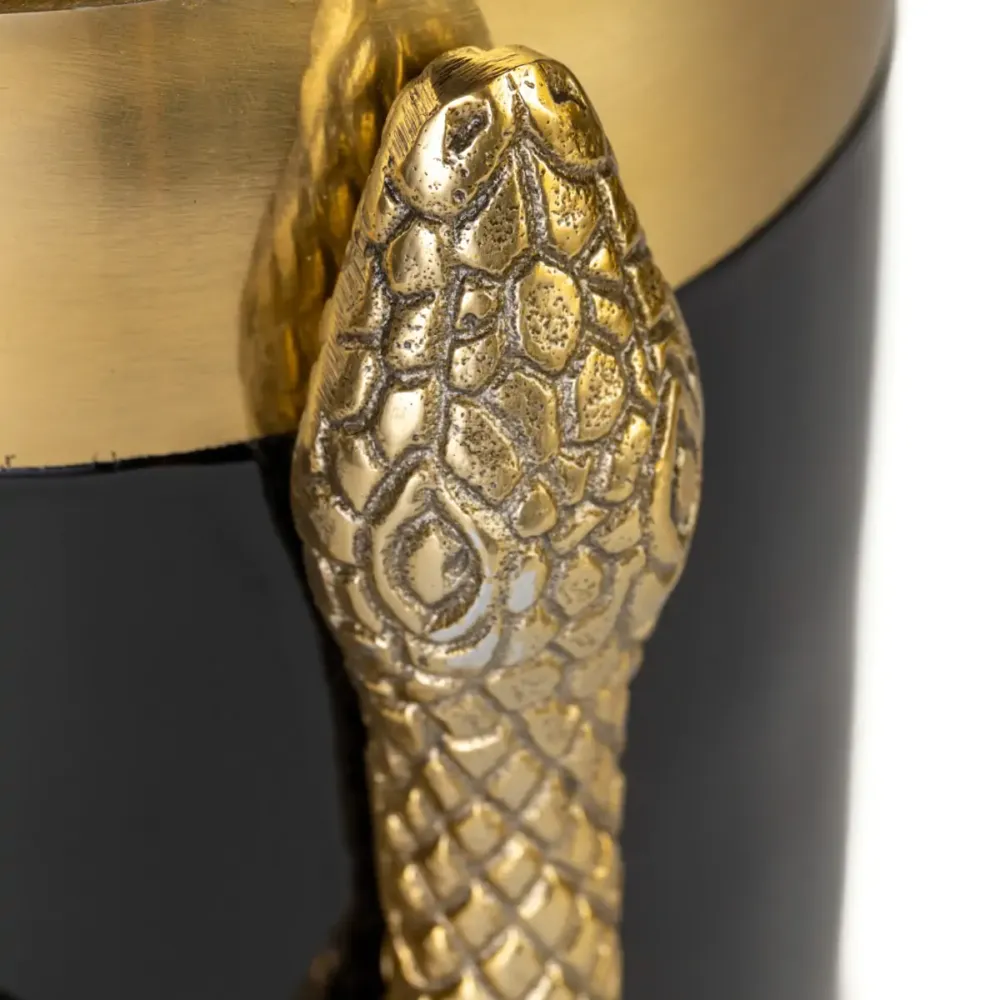 NEVER HURT SNAKE VASE schwarz mit gold