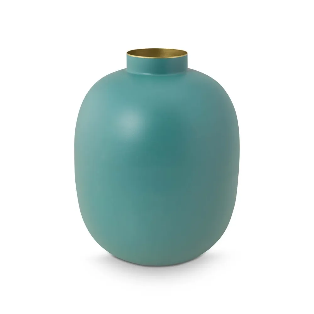 Pip Studio - Vase Metall Matt Hellblau 32cm