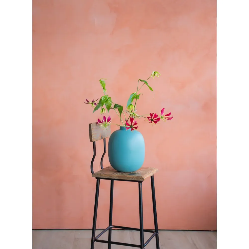 Pip Studio - Vase Metall Matt Hellblau 32cm