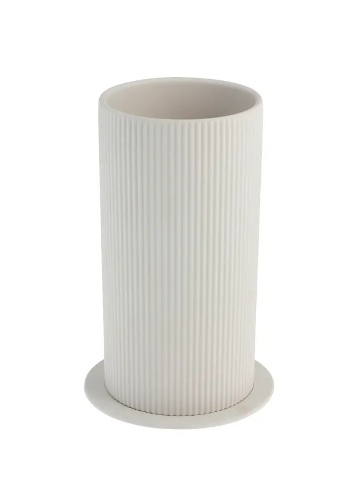 Storefactory Vase Ede matt weiß mit Rillen