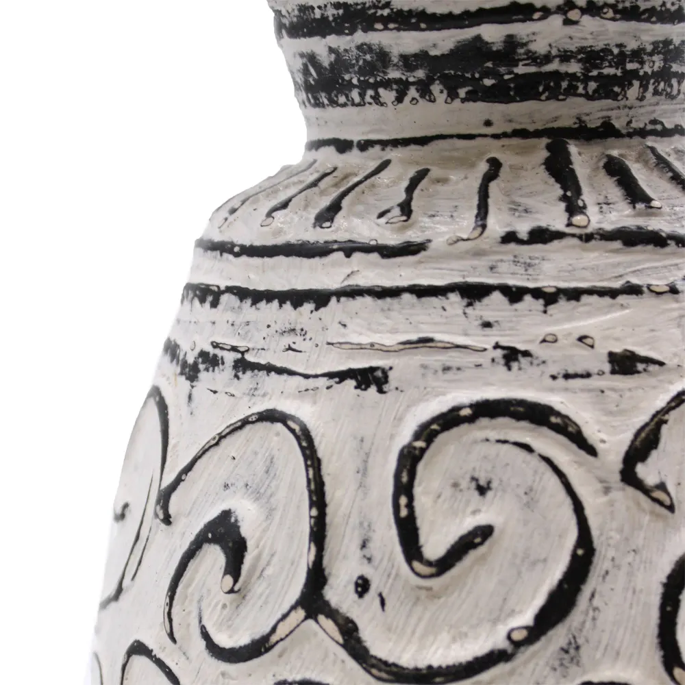 Vase, Boho-Creme-Wirbel