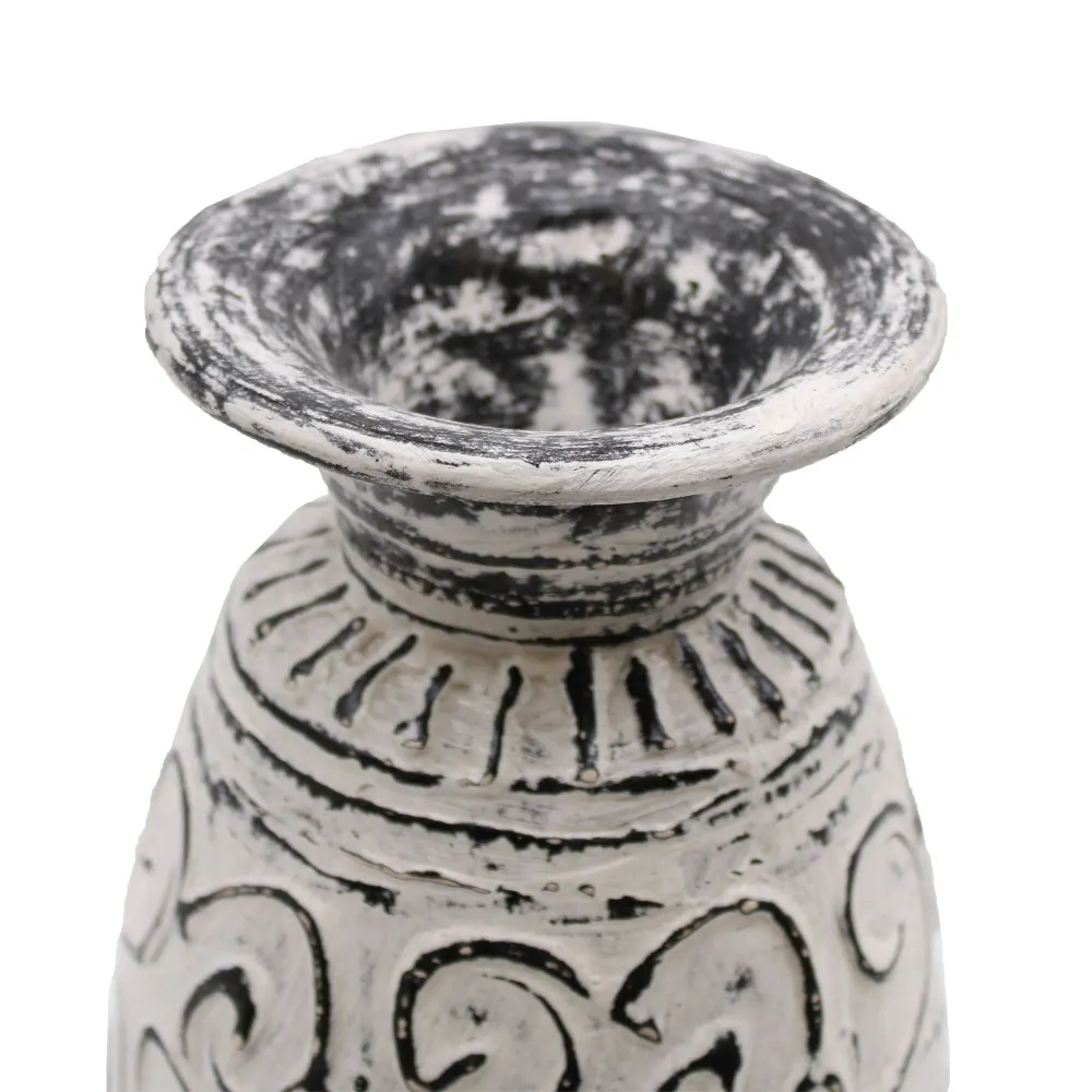 Vase, Boho-Creme-Wirbel