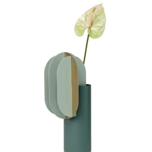 Vase GABO grün mit Messing