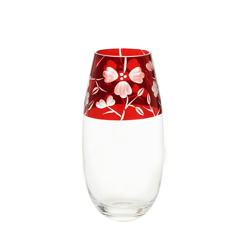 Vase Red Queen 25 cm, Weinrot, aus Glas