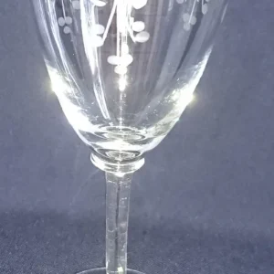 WEIN~ GETRÄNKEGLAS - Hartglas, Flora Pflanzen Obst Trauben Motiv Dekor