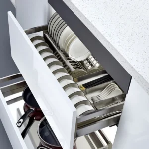 304 Küchenschrank-Teller, Besteckschublade, Edelstahl-Aufbewahrungskorb 600 mm