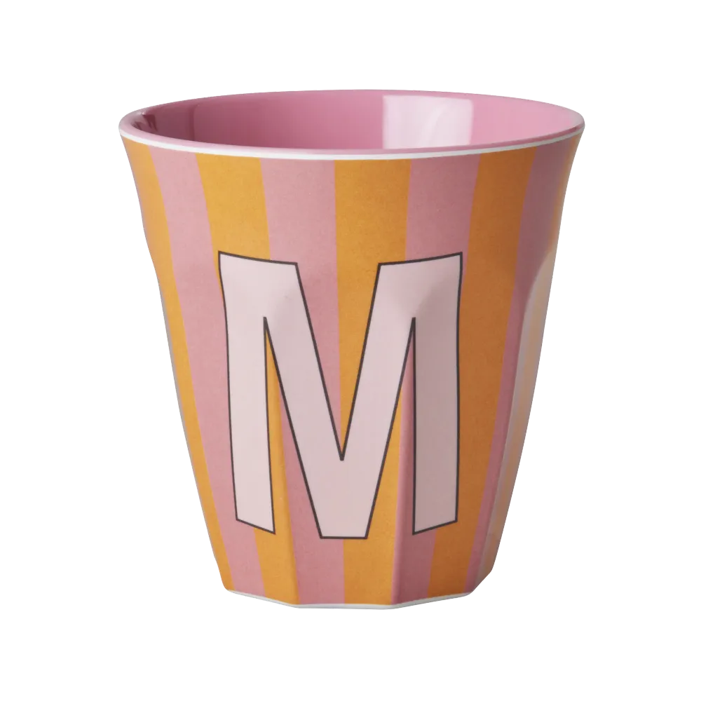 Mittelgroße Buchstabenbecher - Orange - M- Stripes