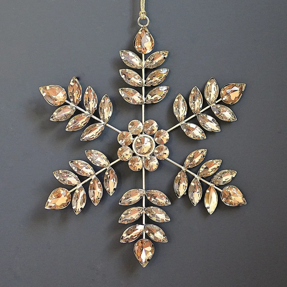 Diamant Schneeflocke, gold, 17 cm