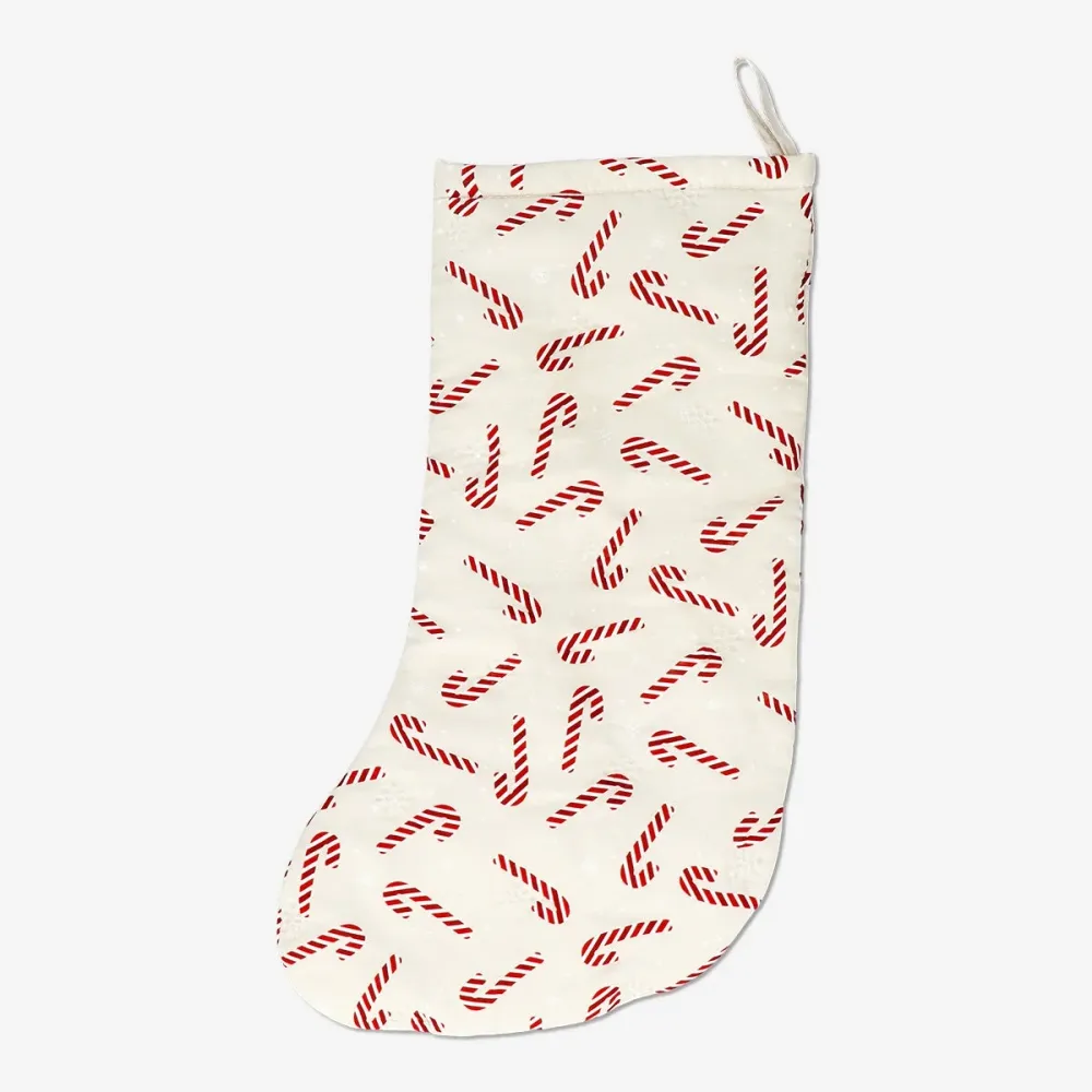 Gesteppter Weihnachtsstrumpf mit Zuckerstangen