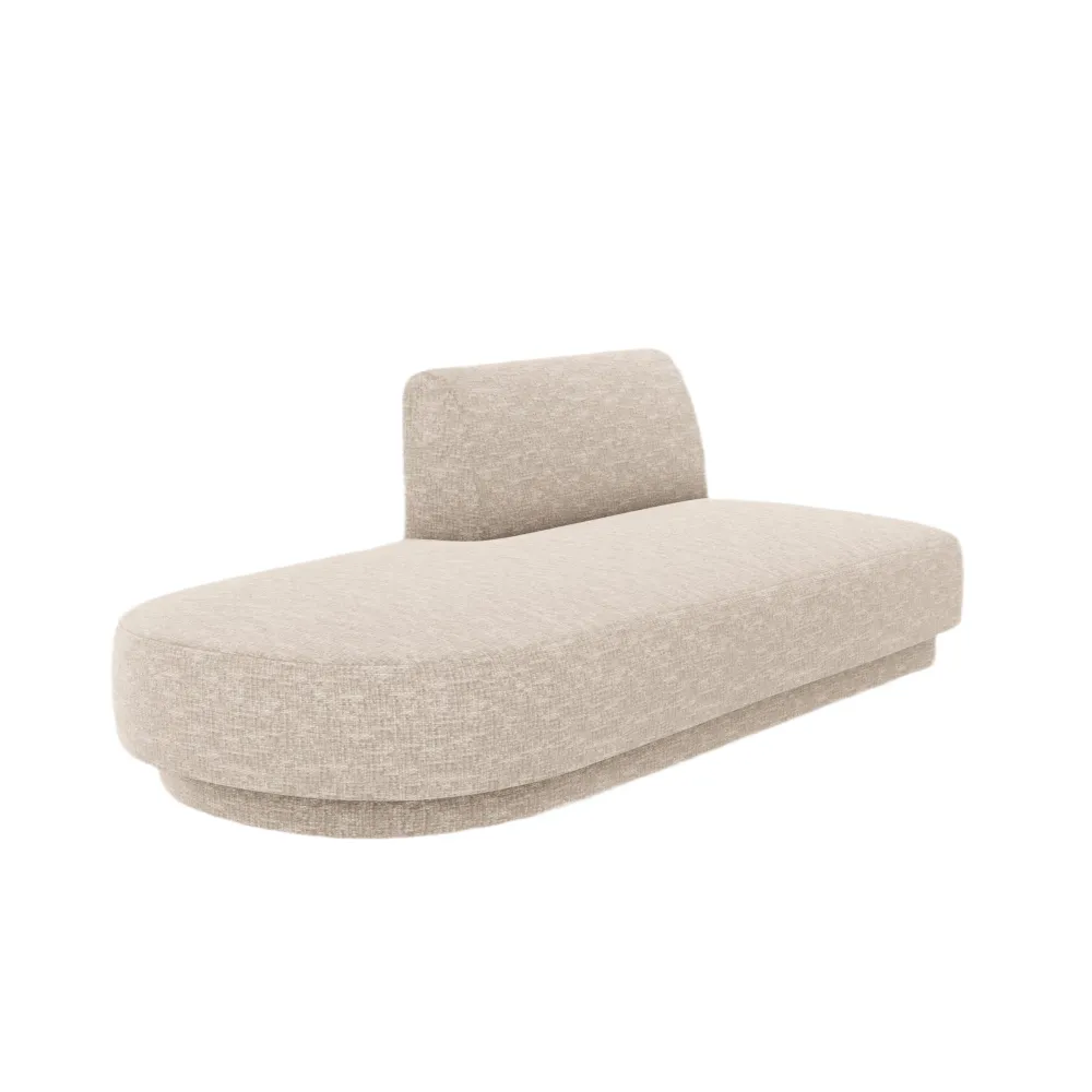 2-sitziger linksseitiger Sessel MILEY beige samtweich