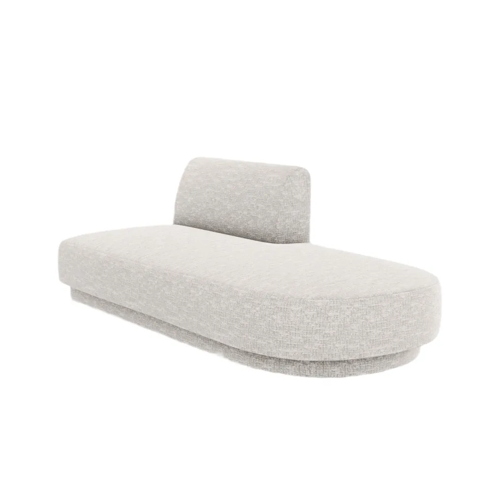 2-sitziger rechtsseitiger Sessel MILEY graues Chenille