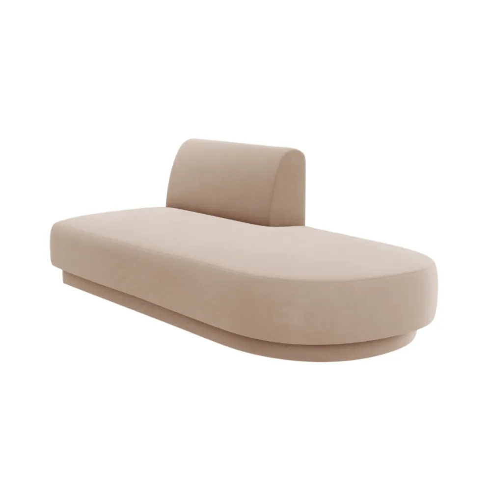 2-sitziger Samt-Sessel rechts MILEY cappuccino