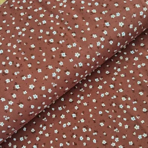 Baumwolljersey Blümchen terra *Ab 50cm