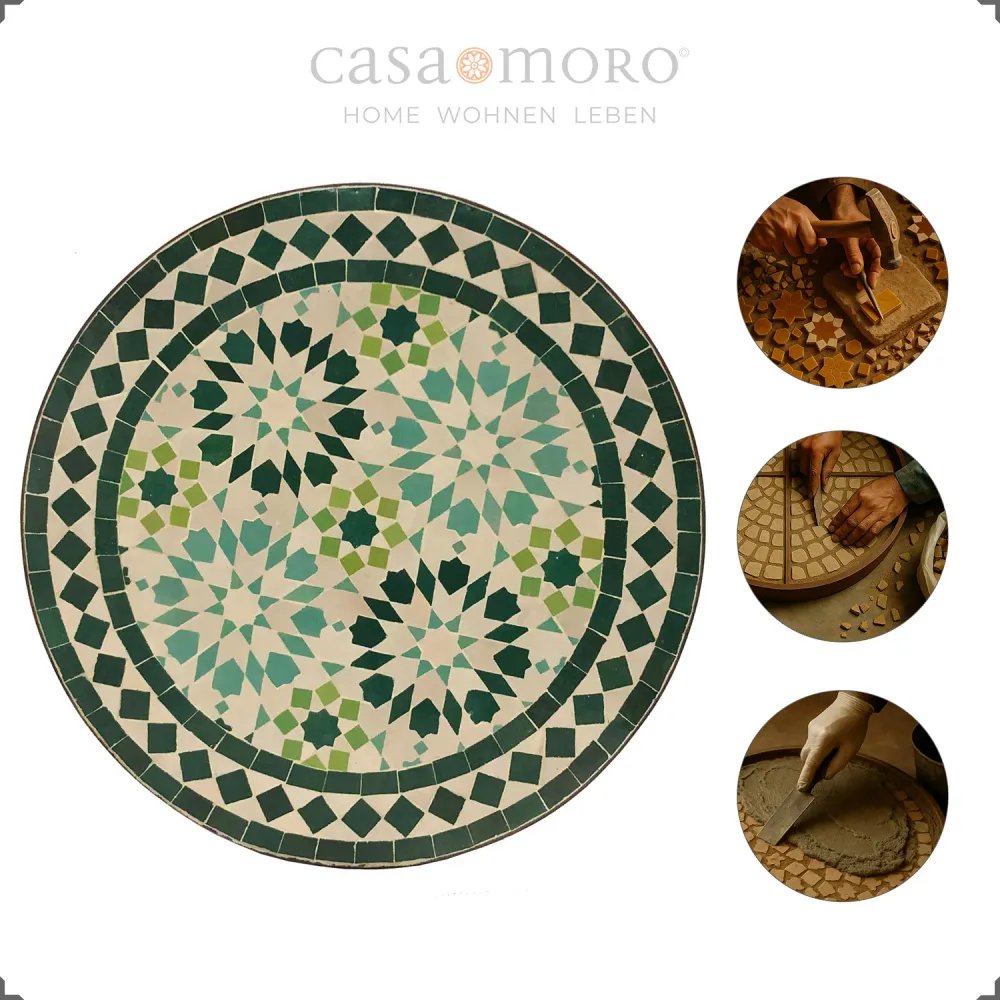 Beistelltisch Rund, Mosaiktisch