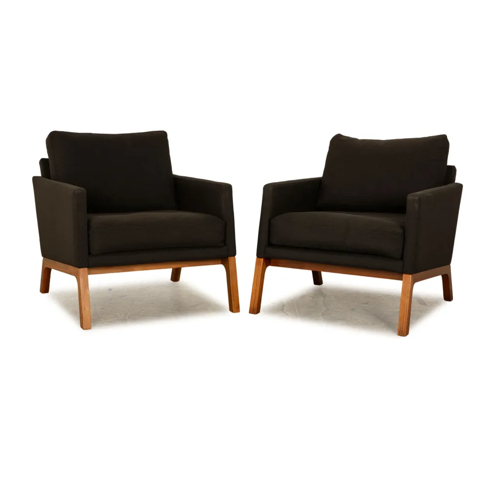 BoConcept Monte Stoff Sessel Garnitur Grau 2x Sessel