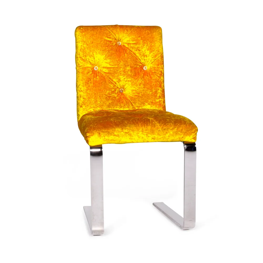 Bretz Marilyn Samt Stoff Stuhl Gelb Sessel #9266