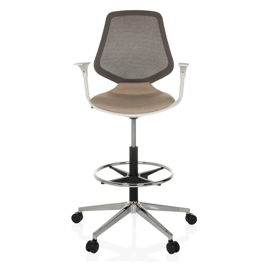 B-Ware Hjh Office Arbeitsstuhl Counterstuhl Top Work Style Stoff Beige Stuhl Möbel S893