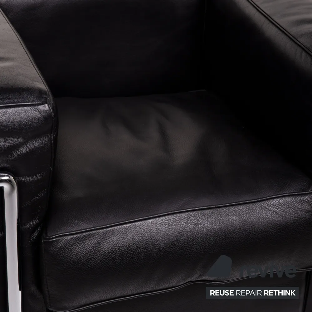 Cassina Le Corbusier LC 2 Leder Sessel Schwarz #15131
