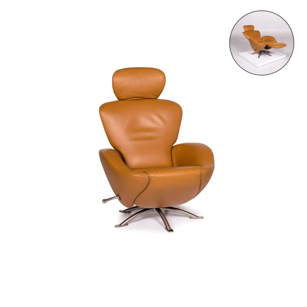 Cassina Dodo Leder Sessel Cognac Braun Relaxfunktion Funktion #11990