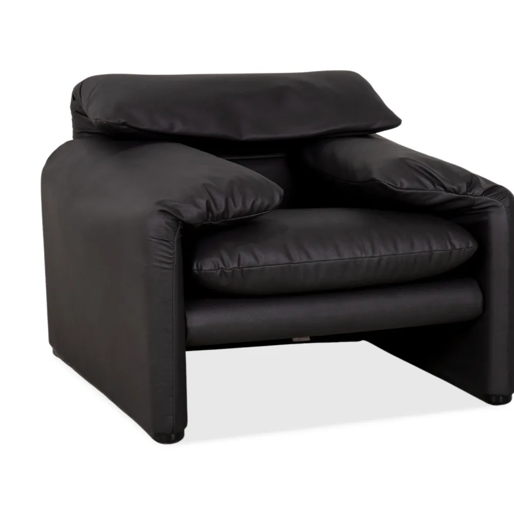 Cassina Maralunga Sessel veganes Leder GAVIN 117 Anthrazit manuelle Funktion