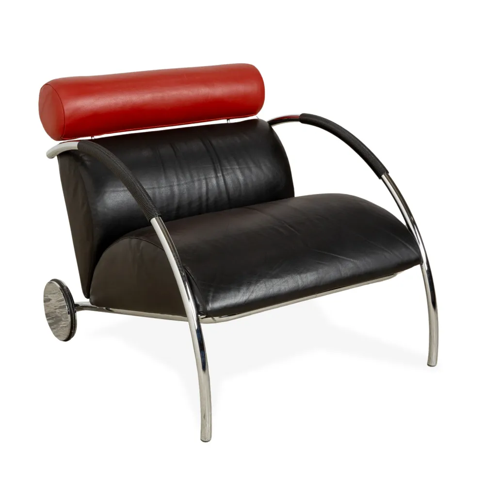 Cor Zyklus Leder Sessel Schwarz Rot manuelle Funktion