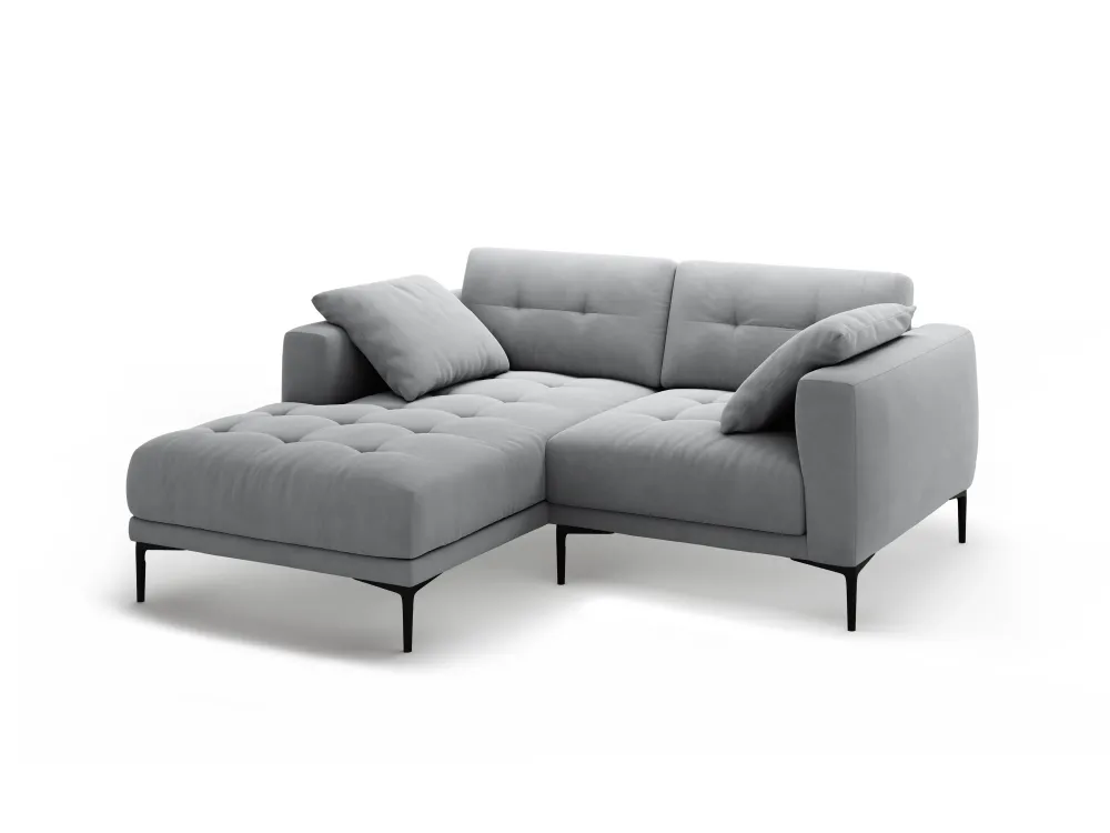 Ecksofa linksseitig aus Samt BEMY grau