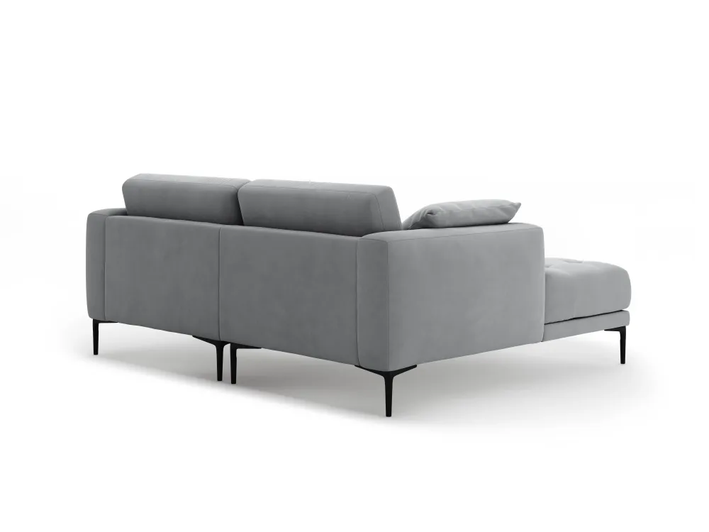 Ecksofa linksseitig aus Samt BEMY grau