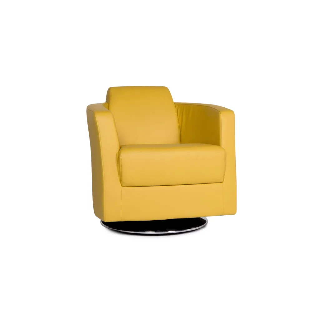 Ewald Schillig Sam Leder Sessel Gelb Clubsessel #10436