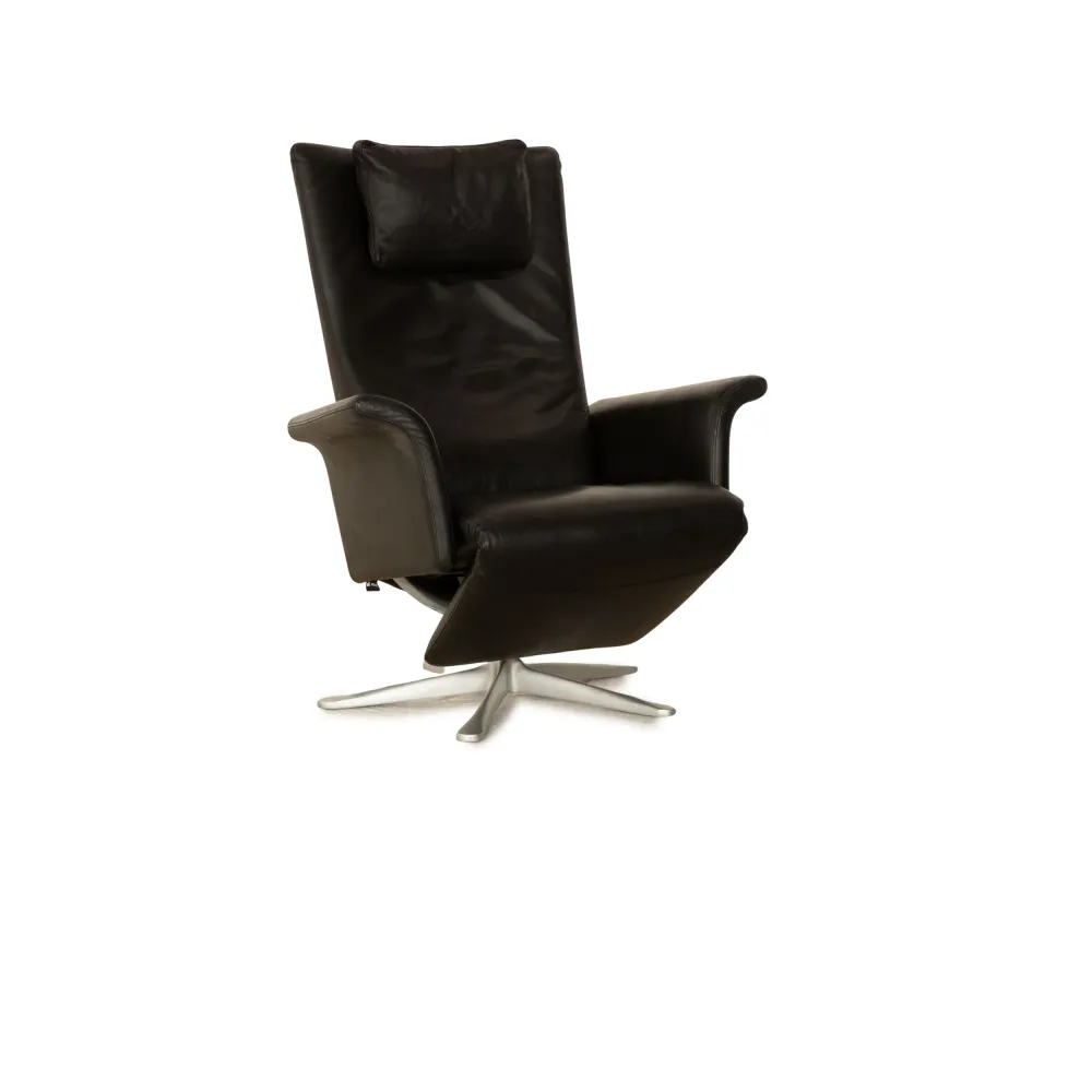 FSM Filou Leder Sessel Schwarz manuelle Funktion Relaxsessel