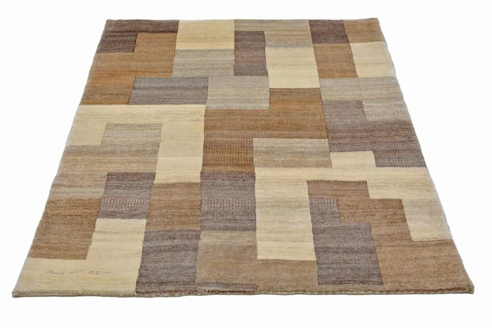 Gabbeh Teppich - Loribaft Perser 146 x 122 cm - hellbraun