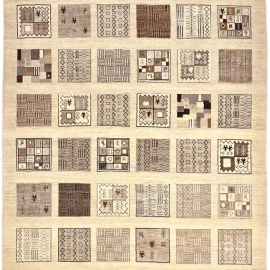 Gabbeh Teppich - Loribaft Perser 296 x 206 cm - hellbraun