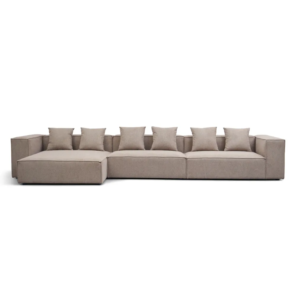 Hailey – Linksseitiges Chaiselongue-Modulsofa Sand mit 3 Modulen L: 415 x T: 148 x H: 65 cm