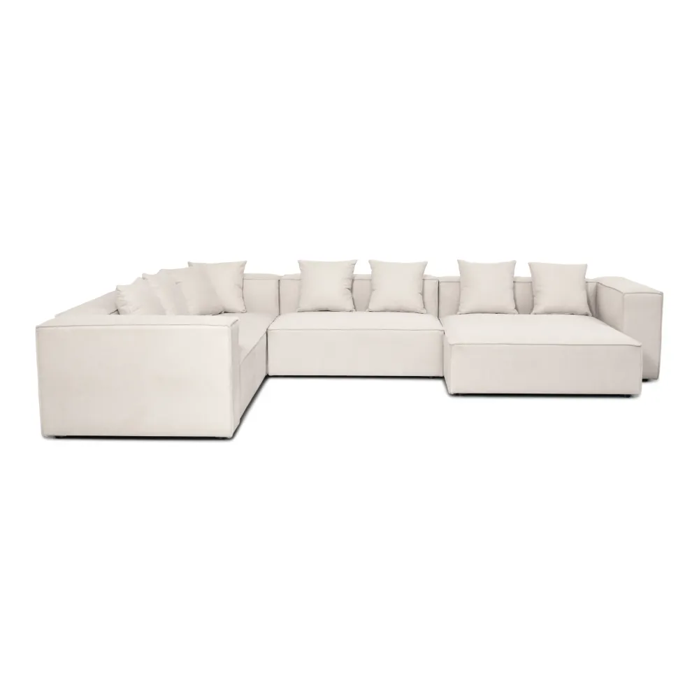 Hailey - Wohnlandschaften, Modulsofa Beige mit 4 Elemente - Chaiselongue, rechts L: 368 X D: 247 X H: 65 cm