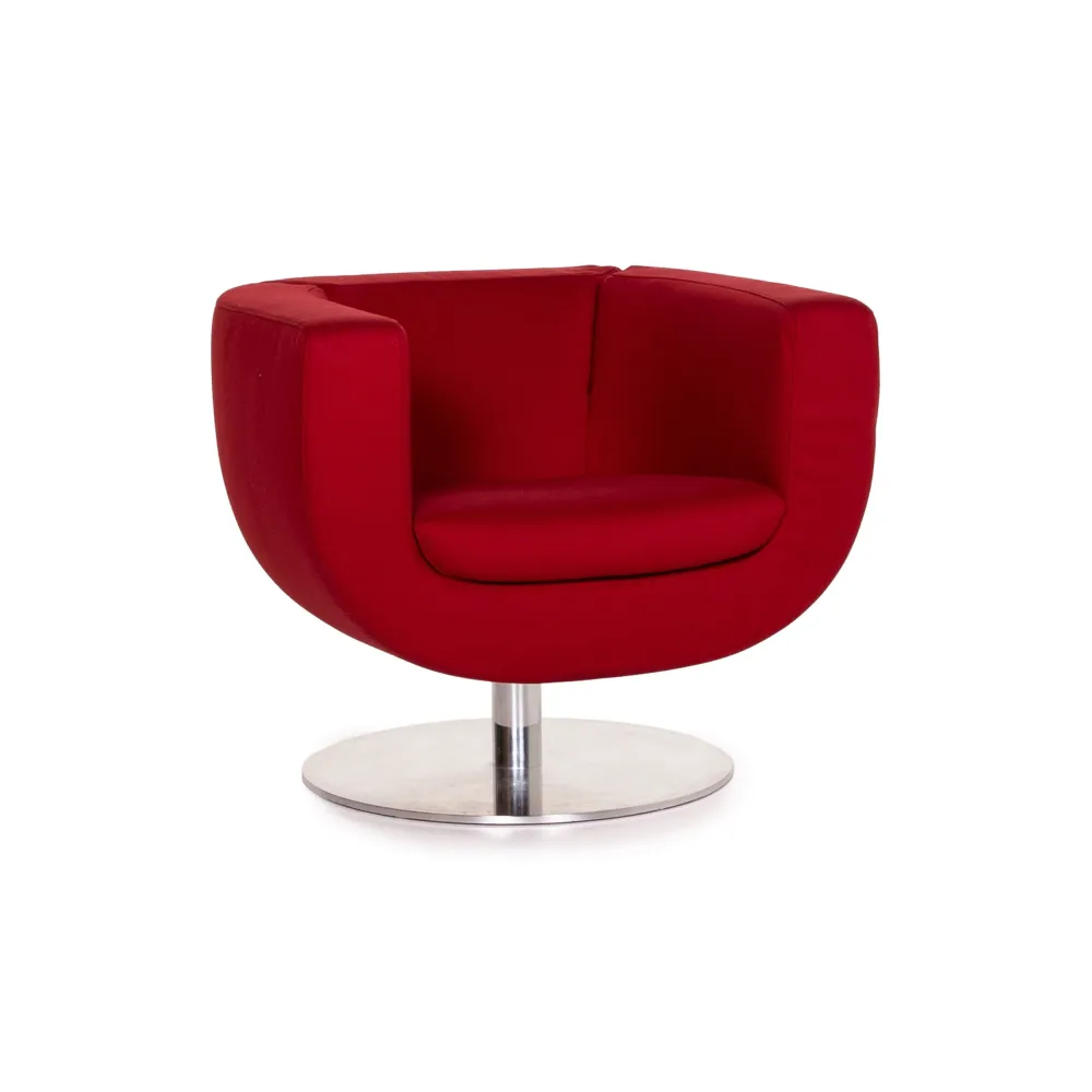 B&B Italia Tulip Stoff Sessel Rot 360 Grad Drehbar Jeffrey Bernett #14102