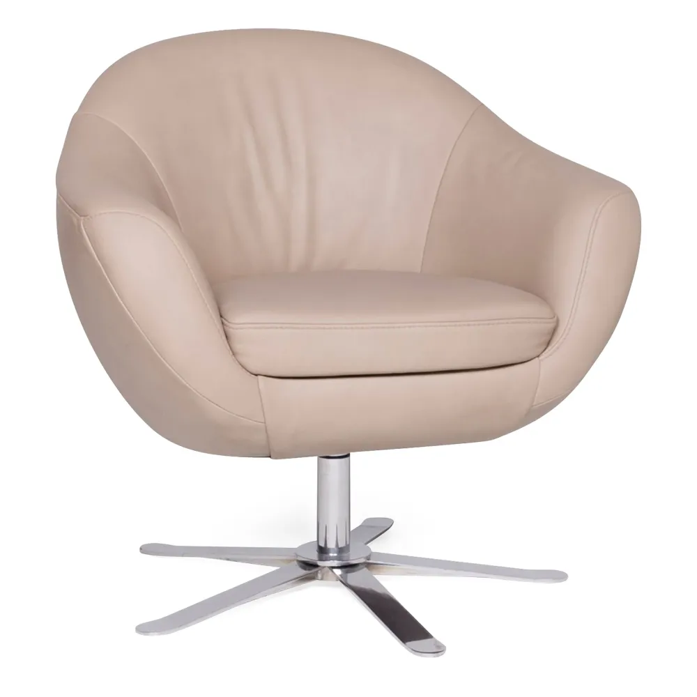 JOOP! Designer Leder Sessel Beige Echtleder Stuhl #8622