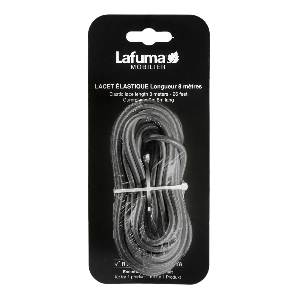 Lafuma Elastische Schnürsenkel grau Orage 8m für Relax-Sessel