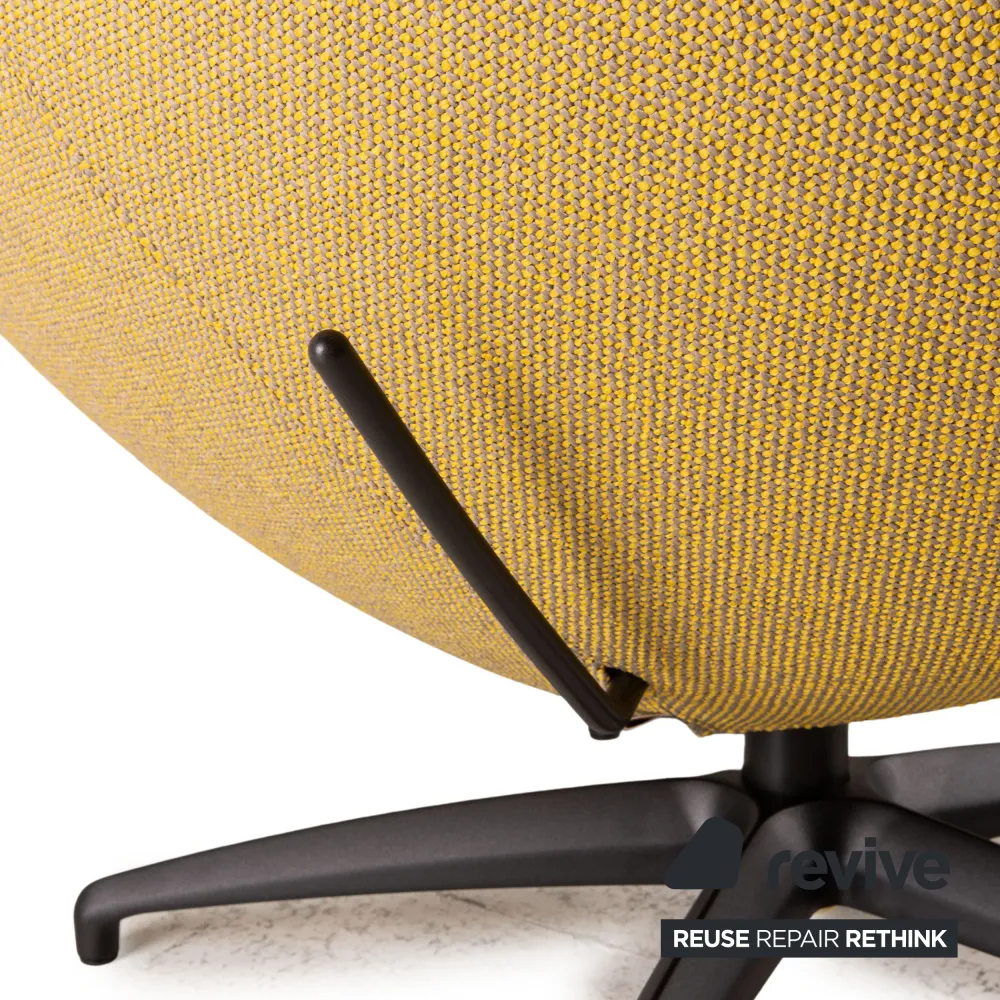 Leolux Caruzzo Plus Leder Sessel Grau inkl. Hocker