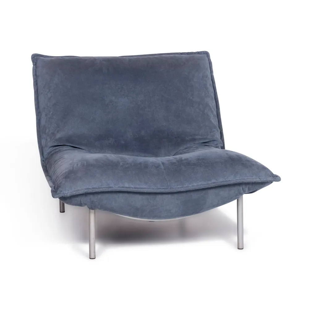 ligne roset Calin Leder Sessel Blau Relax Funktion #9285