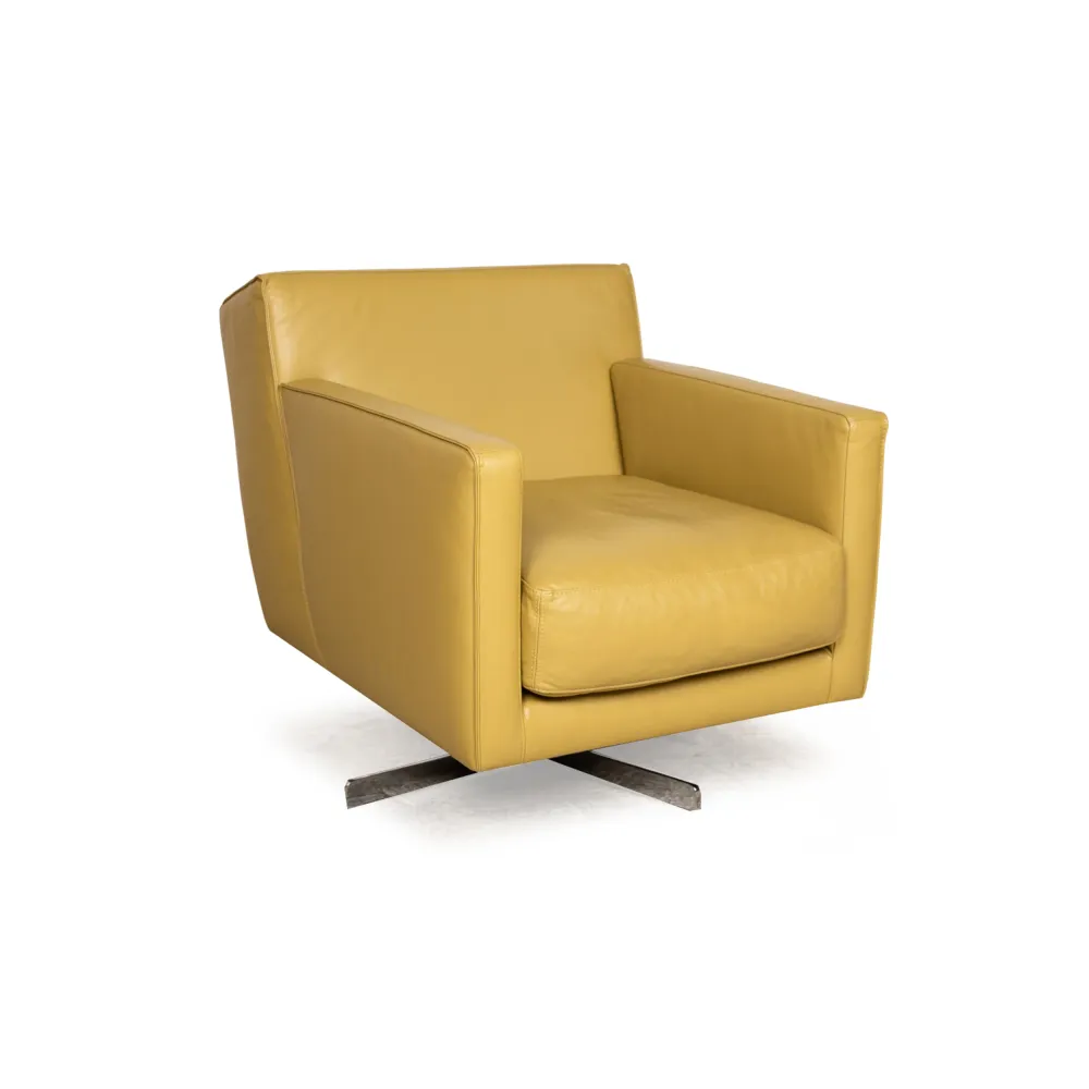 Machalke Leder Sessel Gelb Grün manuelle Funktion