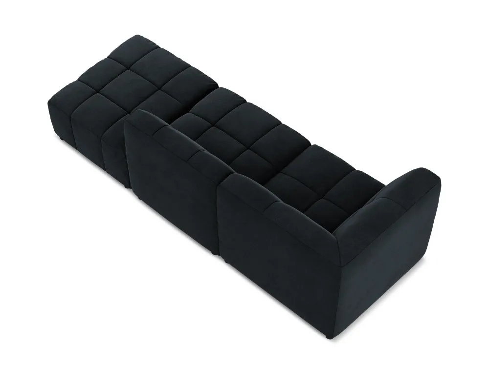 Modulares Samtsofa linksseitig offen 3-sitzig ALOHA königsblau