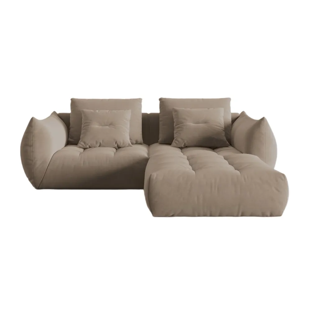 Modulares Samtsofa für 3 Personen BLOOM Hellbraun
