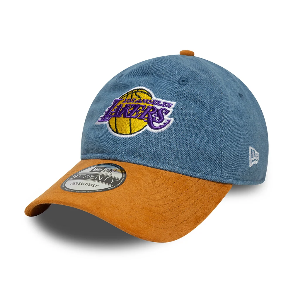 New Era 9TWENTY L.. Lakers Baseball Cap - NBA Denim Midi - Blau-Hellbraun