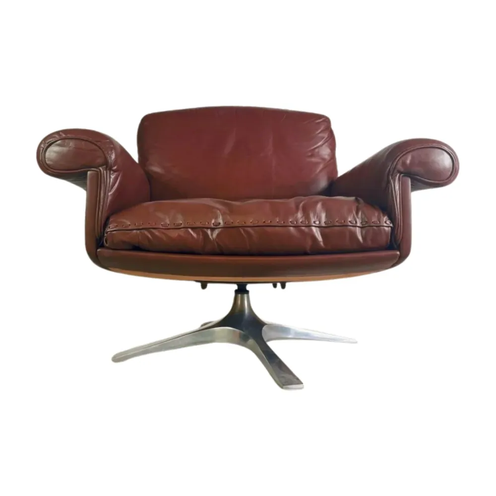 3x Original Midcentury Sessel de Sede DS 31 Leder braun Design 2