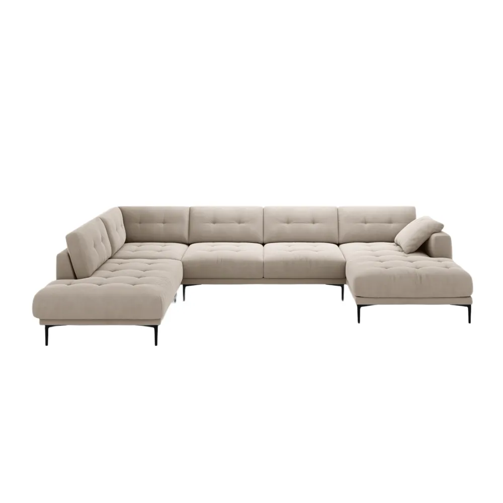 Panoramabank linksseitig aus Samt BEMY beige