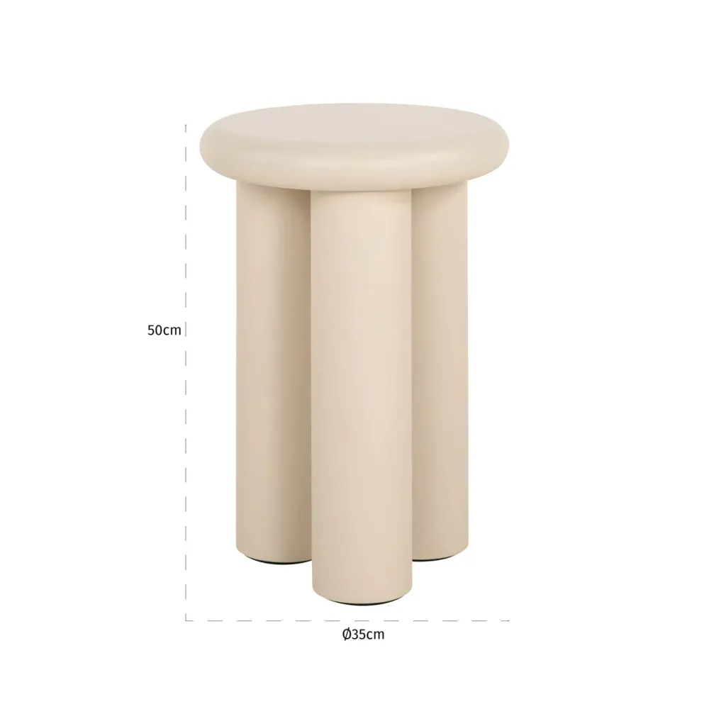 Richmond Interiors Beistelltisch Elbaz beige 35Ø
