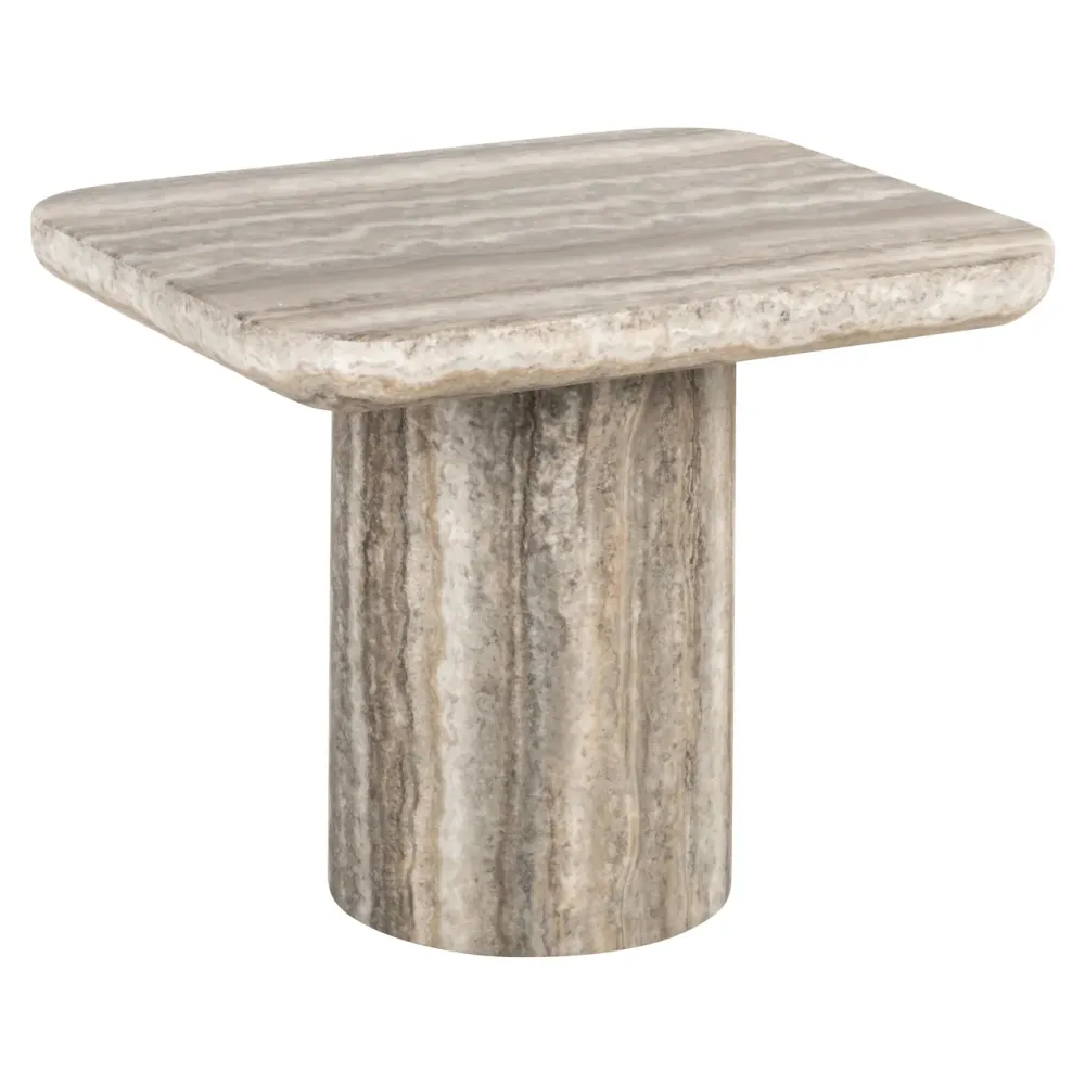 Richmond Interiors quadratischer Marmor Beistelltisch Dulce | Grau