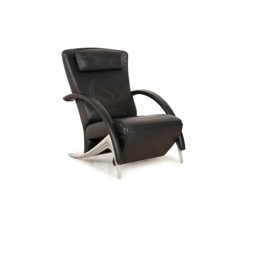 Rolf Benz 3100 Leder Sessel Schwarz manuelle Funktion Relaxsessel