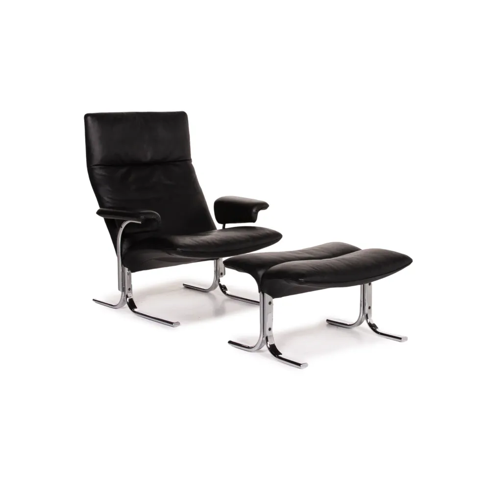 de Sede DS 2030 Sessel inkl. Hocker Schwarz Hans Eichenberger#13470